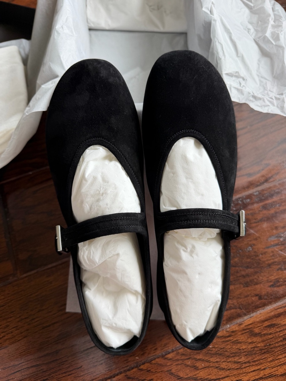 The Row Black Suede Mary Jane Shoe 38/8B